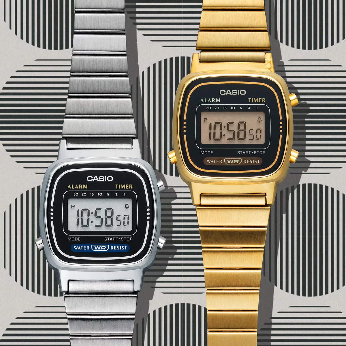 Reloj Casio LA670WA-1 Vintage Plateado Digital - Clásico Retro Atemporal con Esfera Negra