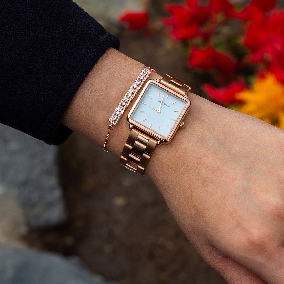 Box de Rosas – Reloj + Pulsera White - Hannah Martin en Perú | Jherr Jewelry