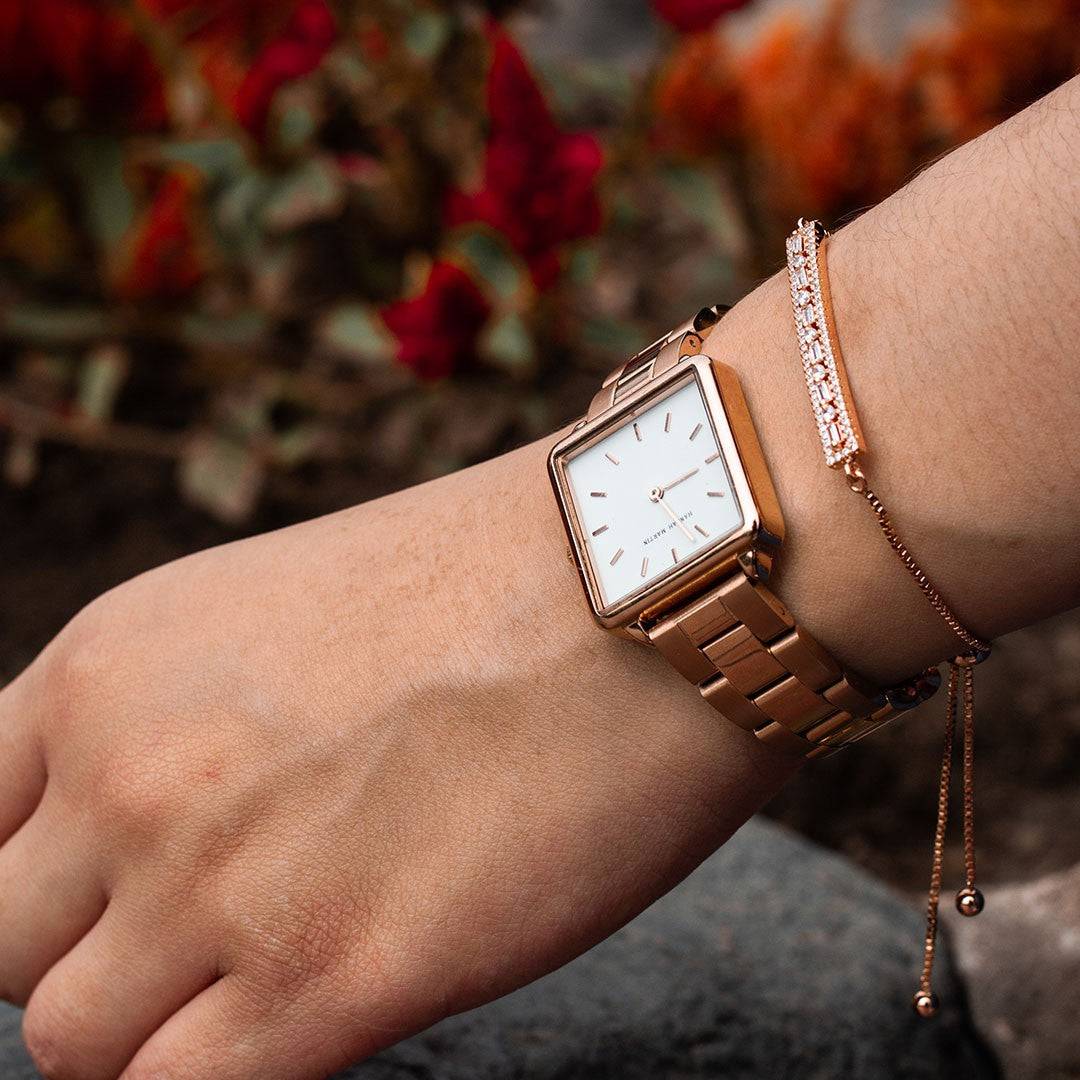 Box de Rosas – Reloj + Pulsera White - Hannah Martin en Perú | Jherr Jewelry