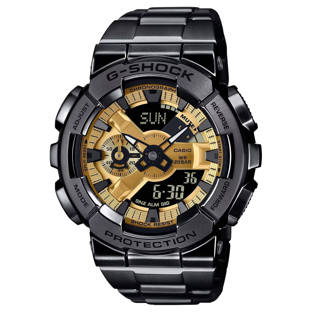 Reloj deportivo G-Shock hombre negro dorado cronografo resistente al agua - Jherr Jewelry Perú