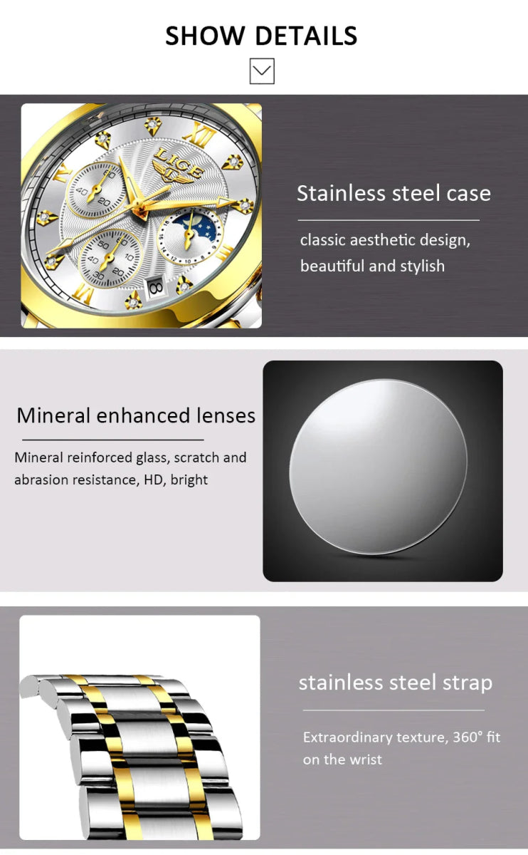 Golden Radiance Luxury Women's Watch - JHERR JEWELRY en Perú | Jherr Jewelry