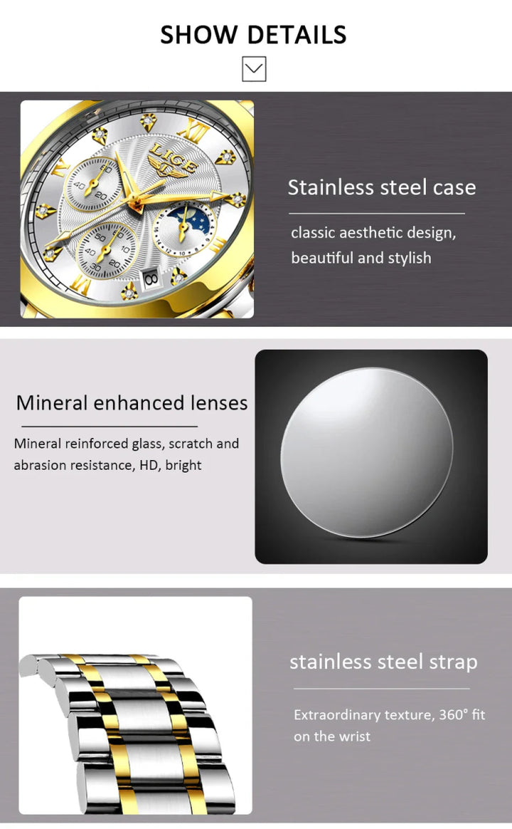 Golden Radiance Luxury Women's Watch - JHERR JEWELRY en Perú | Jherr Jewelry