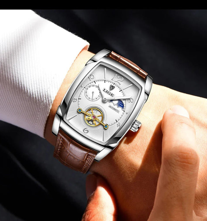 Lige Automatic Moon Phase Tourbillon Luxury Timepiece - JHERR JEWELRY en Perú | Jherr Jewelry