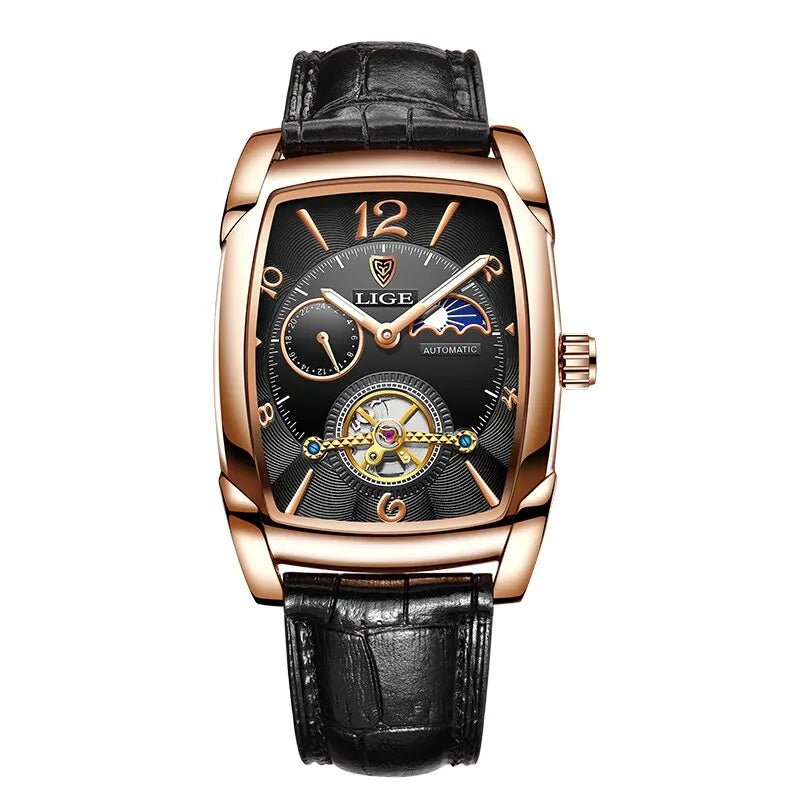 Lige Automatic Moon Phase Tourbillon Luxury Timepiece - JHERR JEWELRY en Perú | Jherr Jewelry