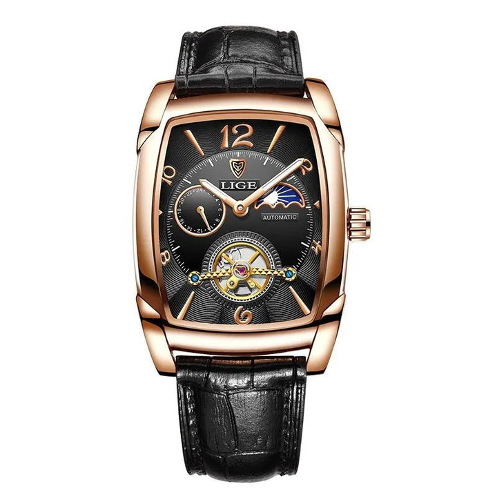 Lige Automatic Moon Phase Tourbillon Luxury Timepiece - JHERR JEWELRY en Perú | Jherr Jewelry
