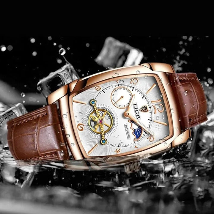 Lige Automatic Moon Phase Tourbillon Luxury Timepiece - JHERR JEWELRY en Perú | Jherr Jewelry