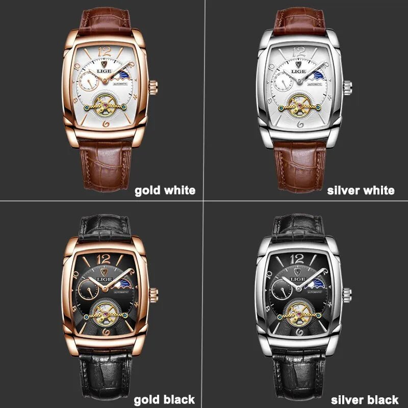 Lige Automatic Moon Phase Tourbillon Luxury Timepiece - JHERR JEWELRY en Perú | Jherr Jewelry