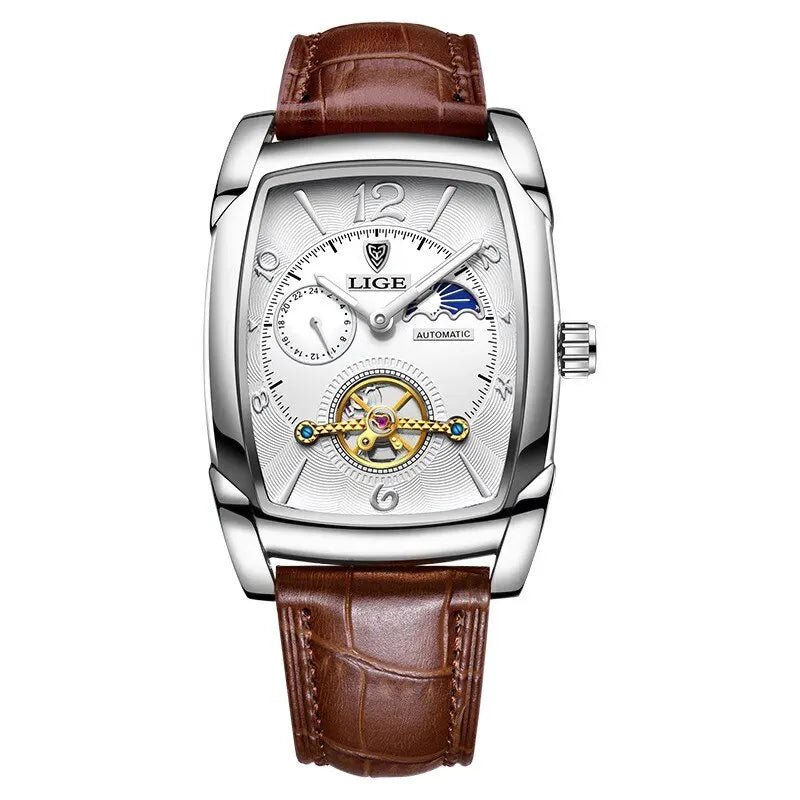 Lige Automatic Moon Phase Tourbillon Luxury Timepiece - JHERR JEWELRY en Perú | Jherr Jewelry