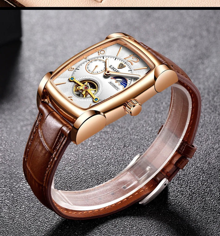 Lige Automatic Moon Phase Tourbillon Luxury Timepiece - JHERR JEWELRY en Perú | Jherr Jewelry