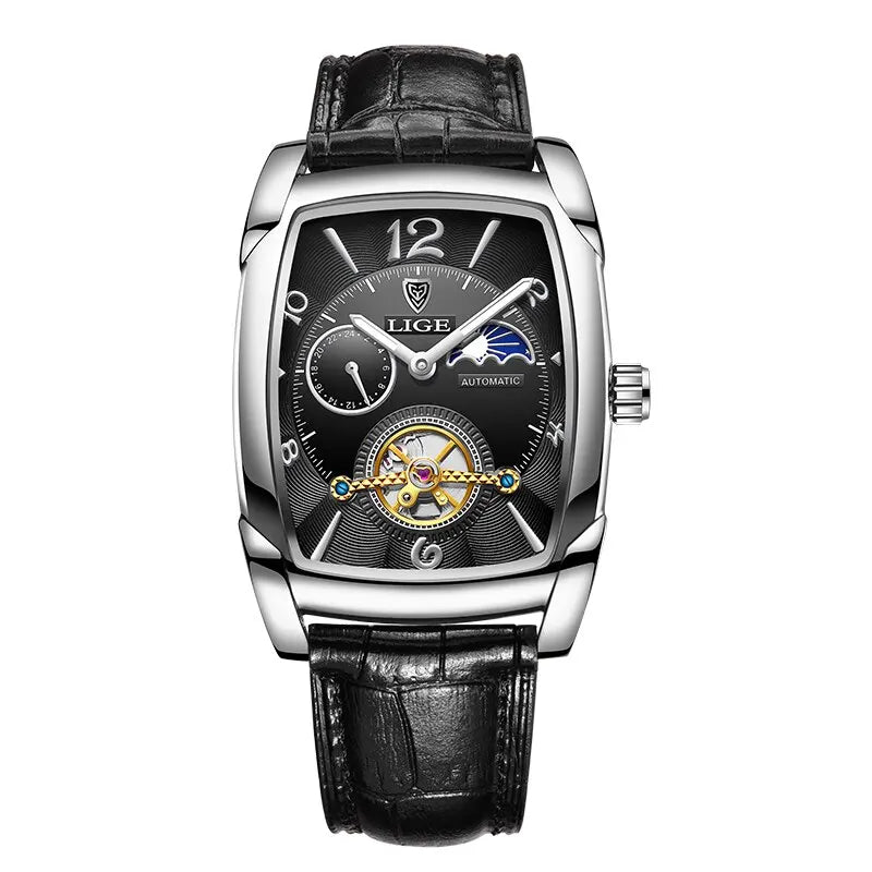 Lige Automatic Moon Phase Tourbillon Luxury Timepiece - JHERR JEWELRY en Perú | Jherr Jewelry