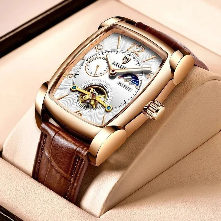 Lige Automatic Moon Phase Tourbillon Luxury Timepiece - JHERR JEWELRY en Perú | Jherr Jewelry