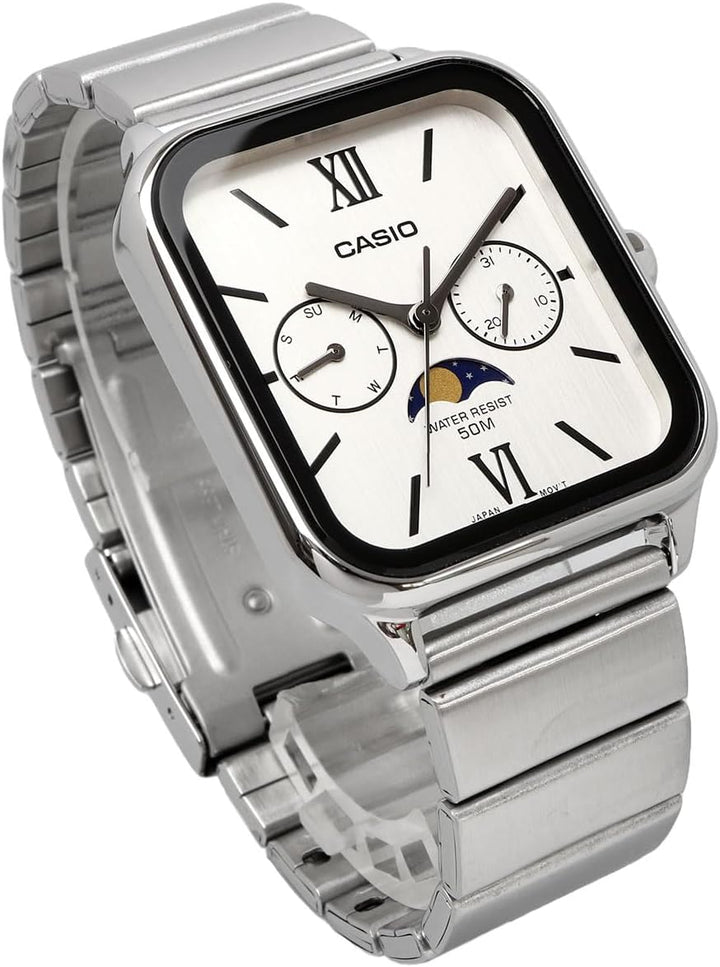 Reloj Casio MTP-M305D-7A2V Fase Lunar de Acero para Hombre