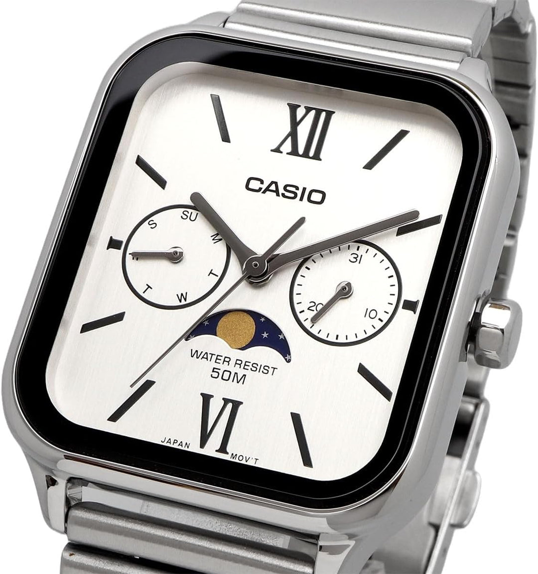 Reloj Casio MTP-M305D-7A2V Fase Lunar de Acero para Hombre