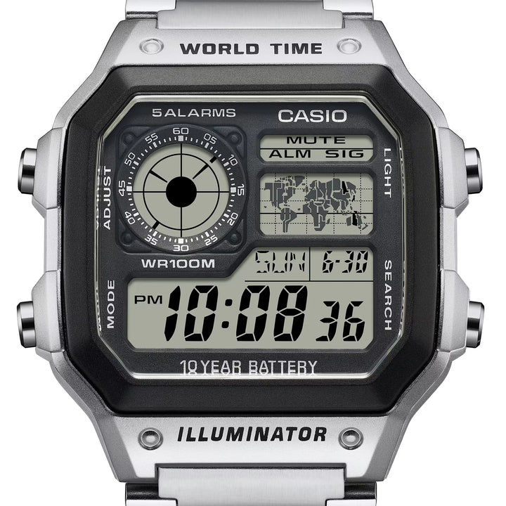 Reloj Casio AE-1200WHD-1A World Time Digital Hombre - Acero
