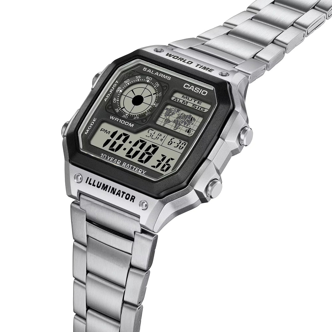 Reloj Casio AE-1200WHD-1A World Time Digital Hombre - Acero