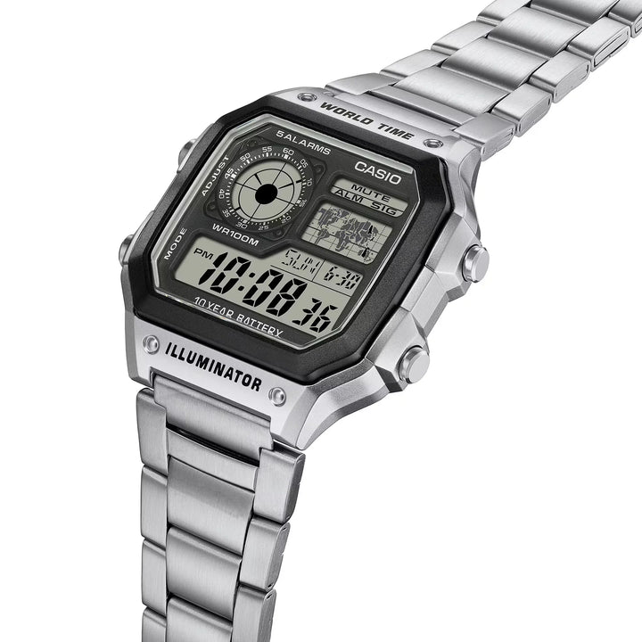 Reloj Casio AE-1200WHD-1A World Time Digital Hombre - Acero