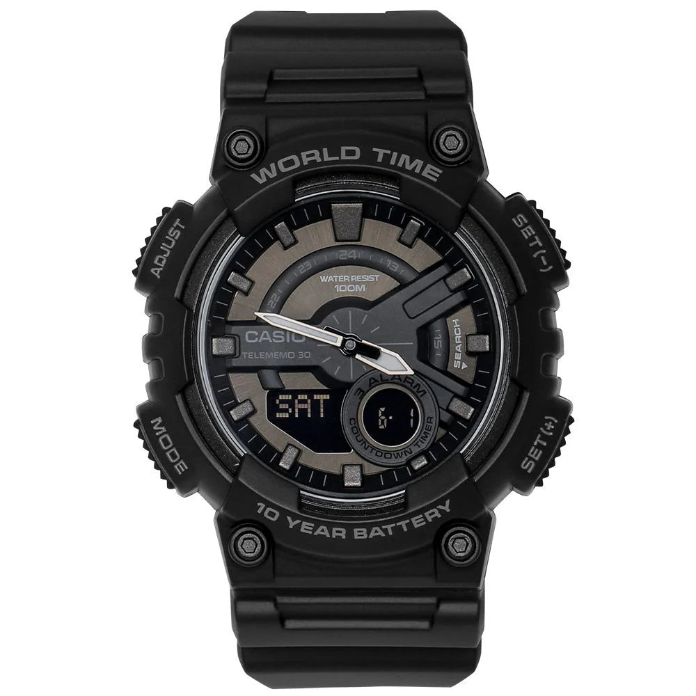 Reloj Casio AEQ-110W-1BV analogico digital negro 100m hombre original en Perú - vista principal | Jherr