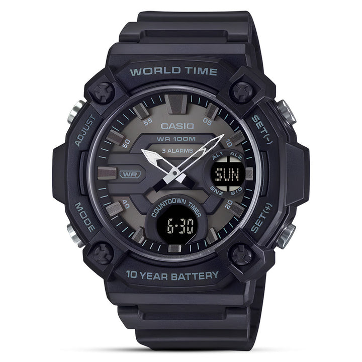 Reloj Casio AEQ-120W-1BV analogico digital negro 100m telememo hombre original en Perú - vista principal | Jherr