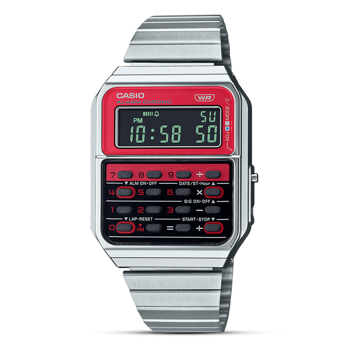 Reloj Casio CA-500WE-4B calculadora vintage rojo unisex original en Perú - vista principal | Jherr