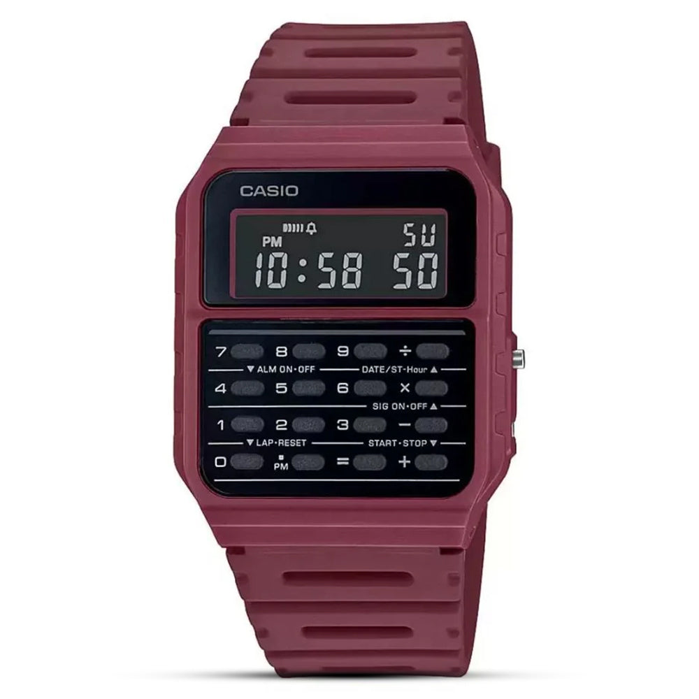 Reloj Casio CA-53WF-4B calculadora vintage rojo unisex original en Perú - vista principal | Jherr