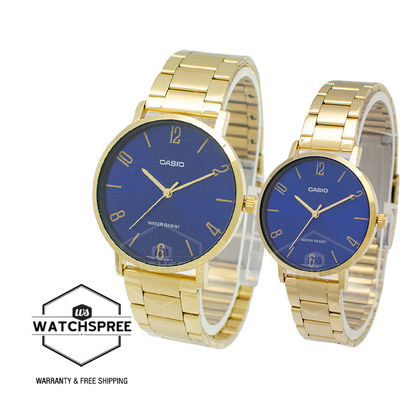 Relojes de pareja Casio MTP-VT01G-2B2 + LTP-VT01G-2B en acero dorado originales