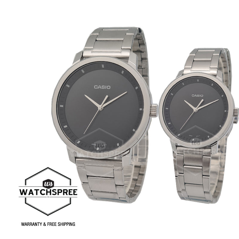 Relojes de pareja Casio MTP-B115D-1E + LTP-B115D-1E en acero plateado originales