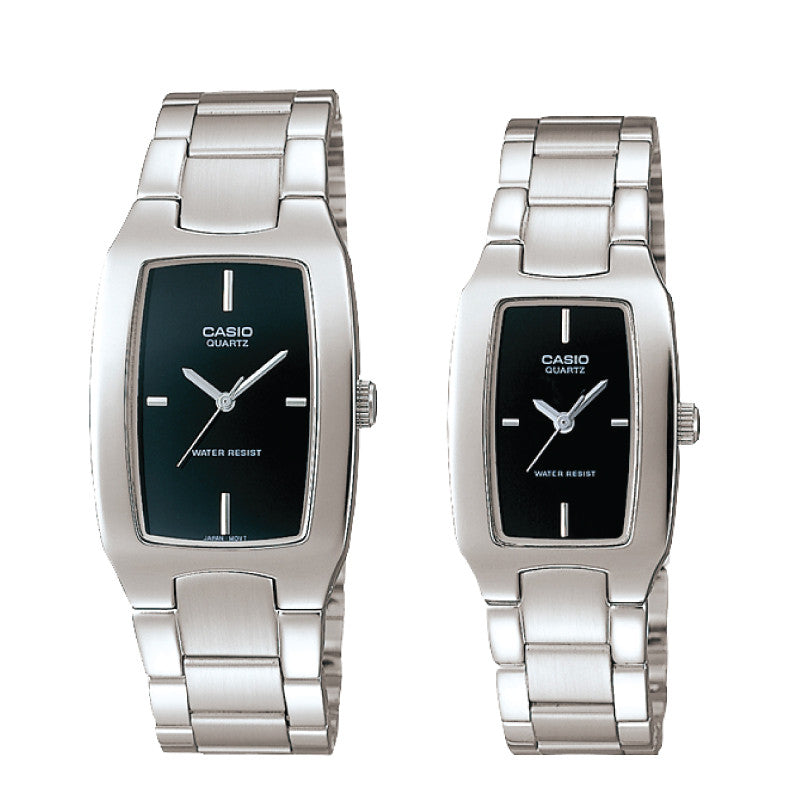 Relojes de pareja Casio MTP-1165A-1C + LTP-1165A-1C en acero plateado originales