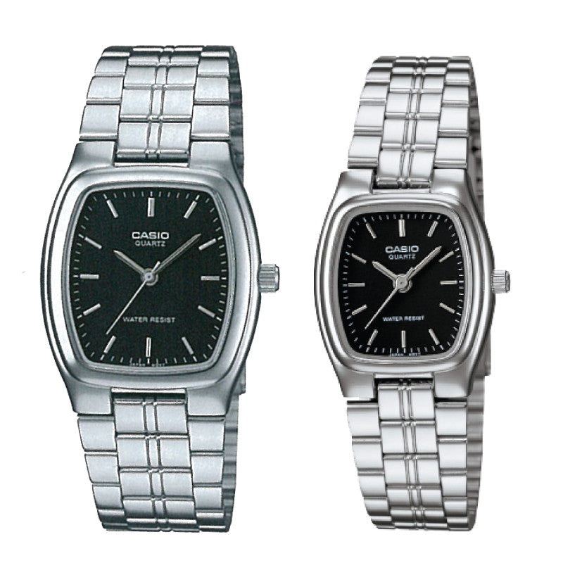 Relojes de pareja Casio MTP-1169D-1A + LTP-1169D-1A en acero plateado originales