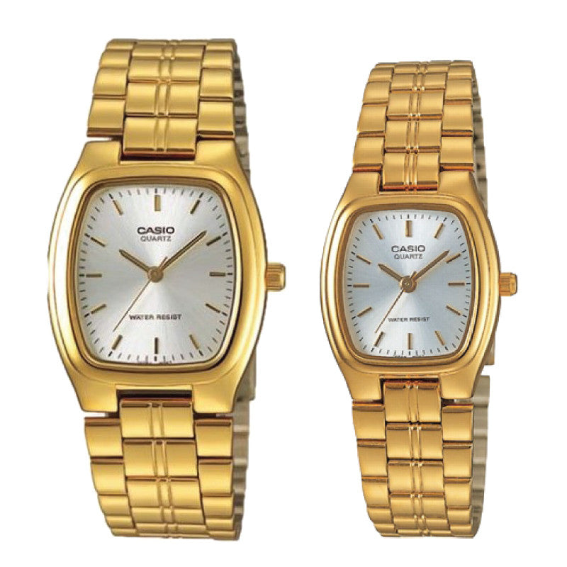 Relojes de pareja Casio MTP-1169N-7A + LTP-1169N-7A en acero dorado originales
