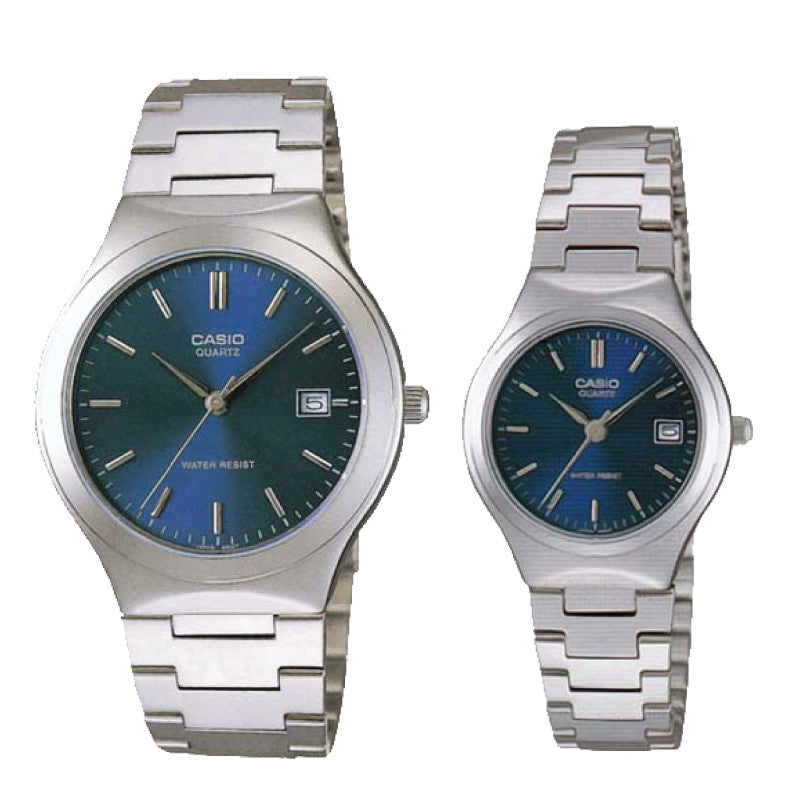 Relojes de pareja Casio MTP-1170A-2A + LTP-1170A-2A en acero plateado originales