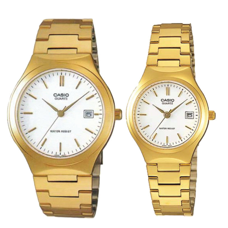 Relojes de pareja Casio MTP-1170N-7A + LTP-1170N-7A en acero dorado originales