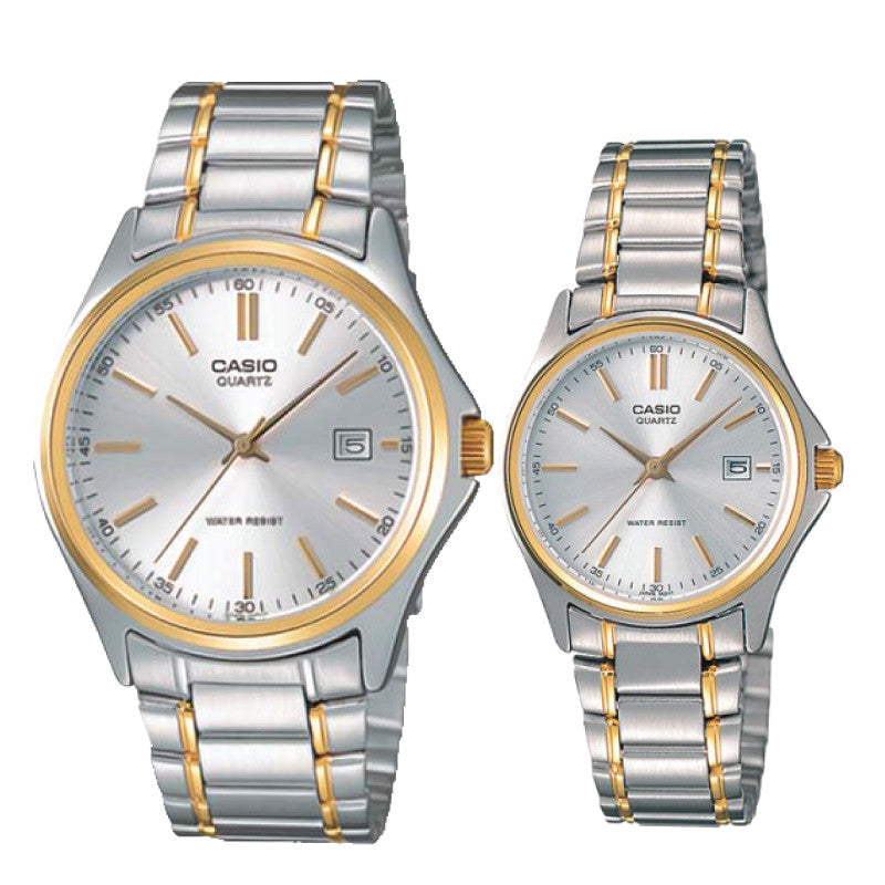 Relojes de pareja Casio MTP-1183G-7A + LTP-1183G-7A en acero bicolor originales