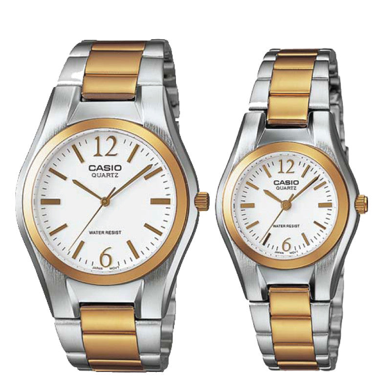 Relojes de pareja Casio MTP-1253SG-7A + LTP-1253SG-7A en acero bicolor originales