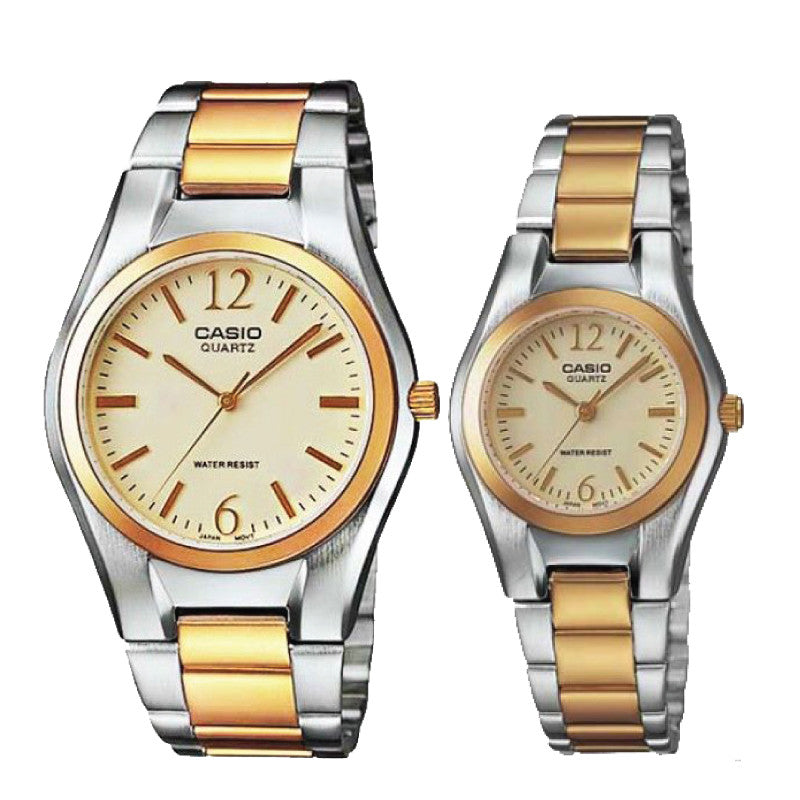 Relojes de pareja Casio MTP-1253SG-9A + LTP-1253SG-9A en acero bicolor originales