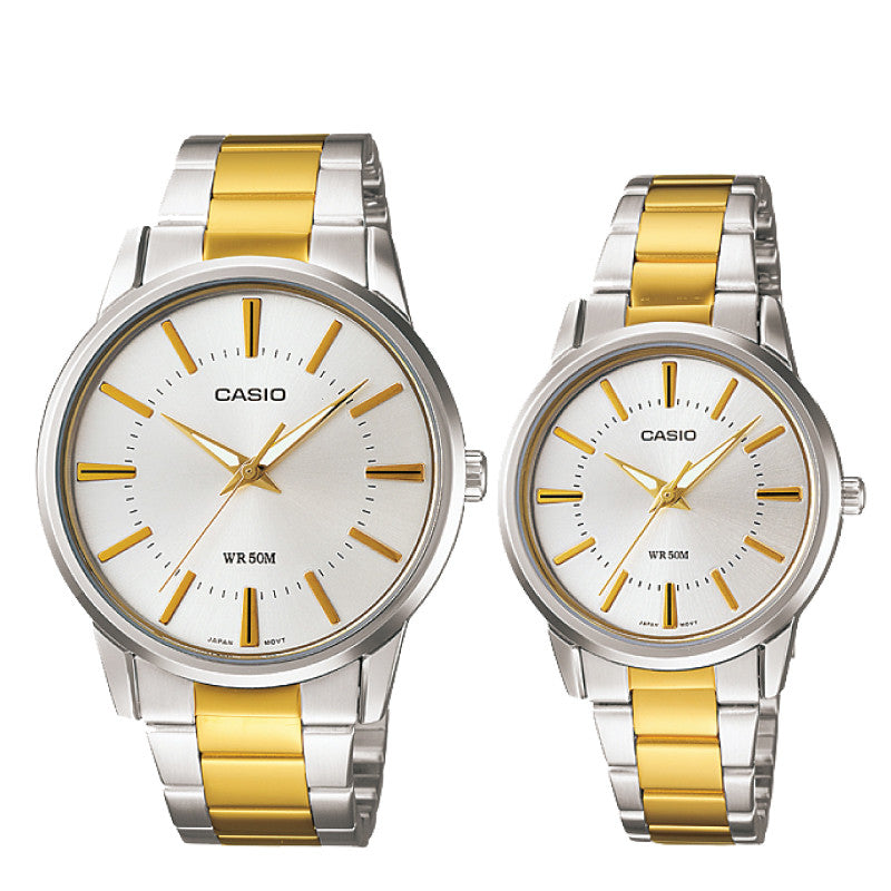 Relojes de pareja Casio MTP-1303SG-7A + LTP-1303SG-7A en acero bicolor originales