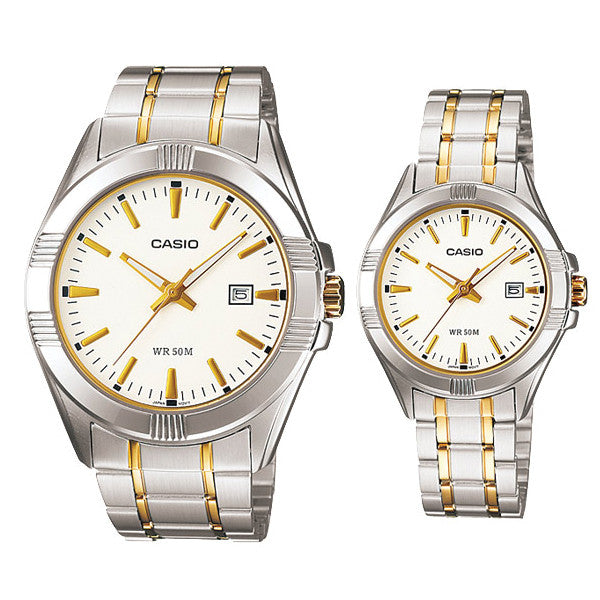 Relojes de pareja Casio MTP-1308SG-7A + LTP-1308SG-7A en acero bicolor originales
