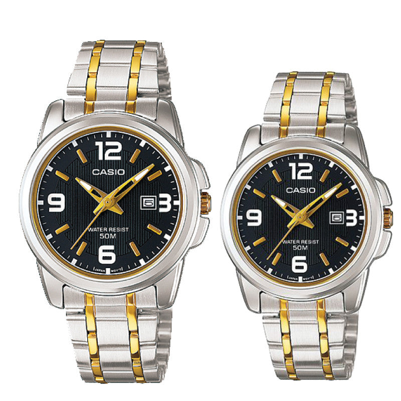 Relojes de pareja Casio MTP-1314SG-1A + LTP-1314SG-1A en acero bicolor originales