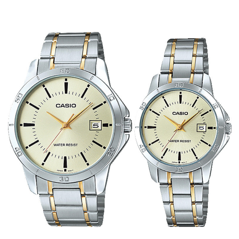 Relojes de pareja Casio MTP-V004SG-9A + LTP-V004SG-9A en acero bicolor originales