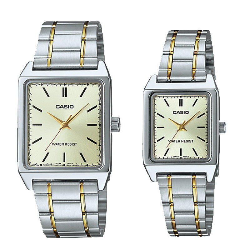 Relojes de pareja Casio MTP-V007SG-9E + LTP-V007SG-9E en acero bicolor originales