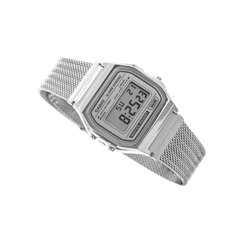 Reloj Casio A158WEM-7 plateado y gris claro unisex original en Perú - vista principal