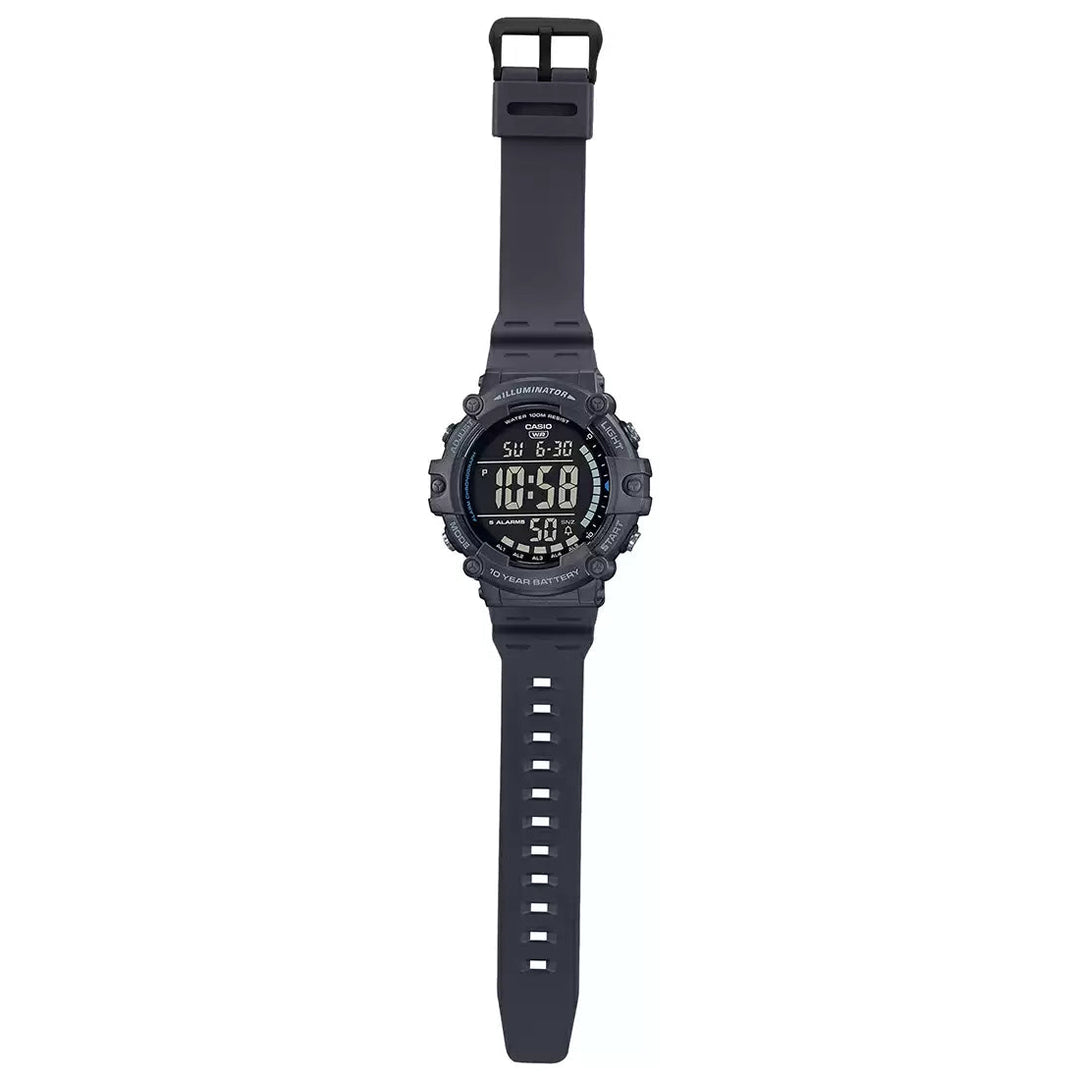 Reloj Casio AE-1500WH-8BV gris resina original en Perú - detalle de caja y correa