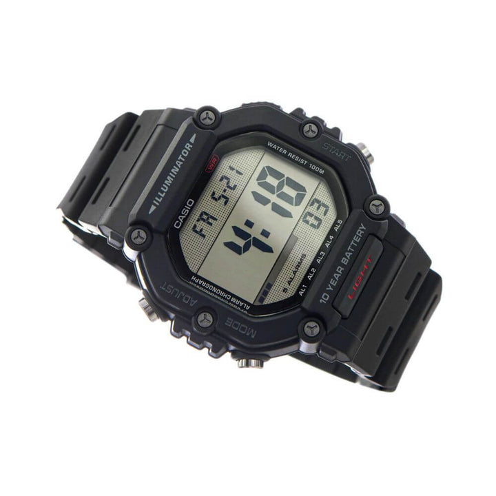 Reloj Casio AE-1600H-1AV digital negro original en Perú - detalle del diseño