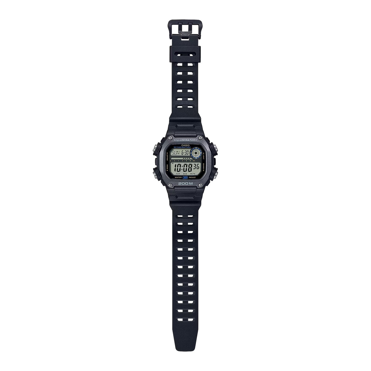 Reloj Casio DW-291HX-1AV negro resina extralarga original en Perú - vista adicional y acabados