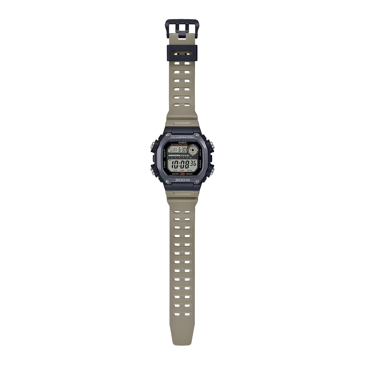 Reloj Casio DW-291HX-5AV marrón y negro resina extralarga original en Perú - detalle de caja y correa