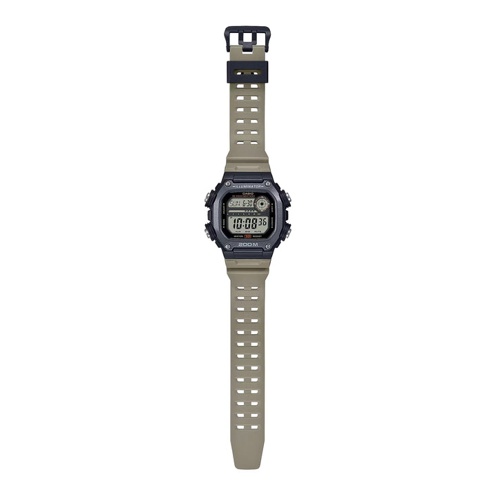 Reloj Casio DW-291HX-5AV marrón y negro resina extralarga original en Perú - detalle de caja y correa