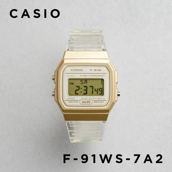 Reloj Casio F-91WS-7A2 transparente y plateado unisex original en Perú - vista principal