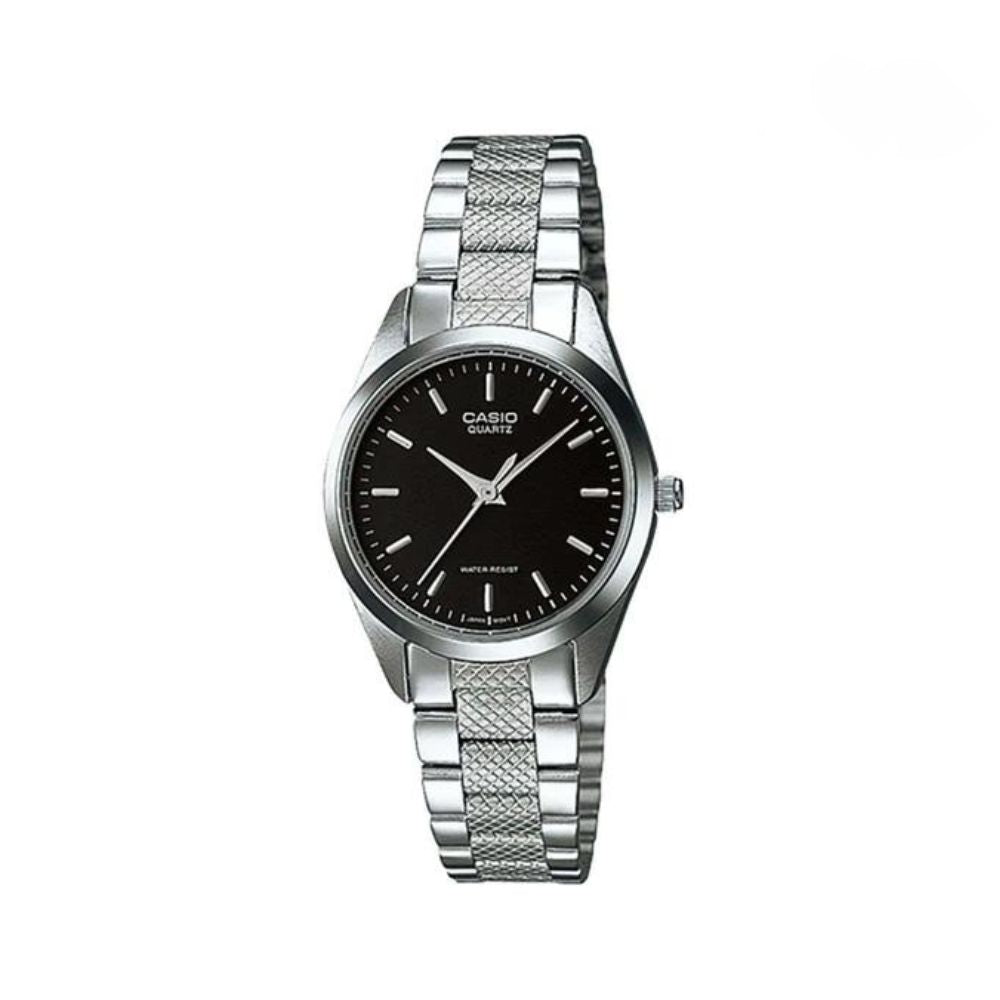 Reloj Casio LTP-1274D-1A negro y plateado acero inoxidable original en Perú - vista principal