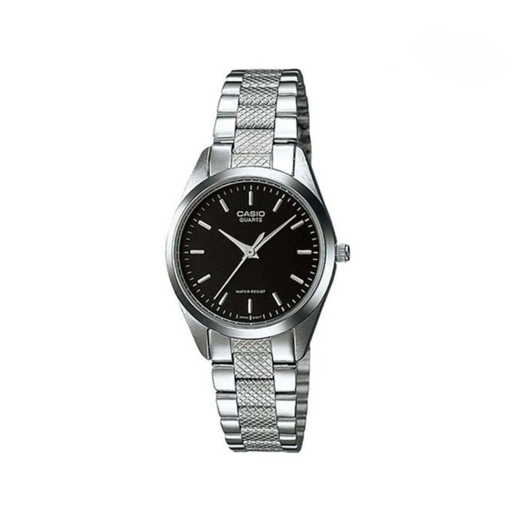 Reloj Casio LTP-1274D-1A negro y plateado acero inoxidable original en Perú - vista principal
