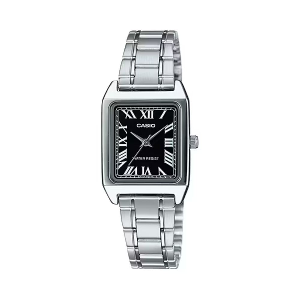 Reloj Casio LTP-V007D-1B negro y plateado acero inoxidable original en Perú - vista principal