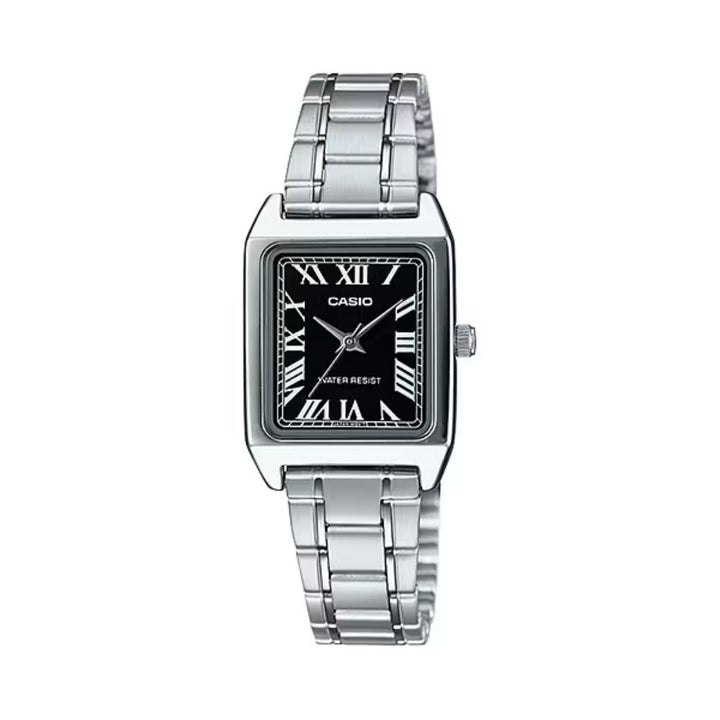 Reloj Casio LTP-V007D-1B negro y plateado acero inoxidable original en Perú - vista principal